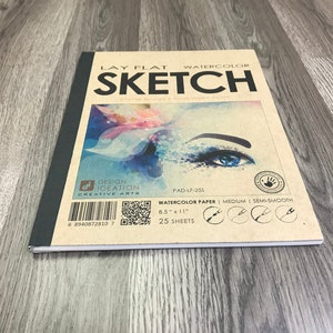 Sketch BUK Book. Spiral Bound Pad Style Sketchbook for Pencil, Ink, Marker,  Charcoal and Watercolor Paints. 8.5 X 11 