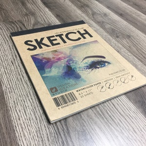 Watercolor Sketch Pad. Removable Sheets. Mixed Media Paper. Lay Flat Reinforced Binding. (8.5&quot; x 11&quot;) PAD-2550-TS