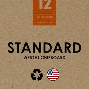 STUDIO 12 Chipboard Sheets. 11&quot; x 17&quot;. STANDARD .022”