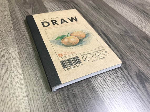 LAY FLAT Sketchbook. Removable Sheet, Journal Style SKETCH Book for Pencil,  Ink, Marker, Charcoal and Watercolor Paints. 5.5 X 8.5 