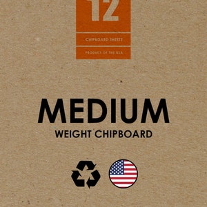 Cardboard Medium Weight Chipboard Sheets - 50 Chipboards per Pack. (8 1/2 x 11 Inches)