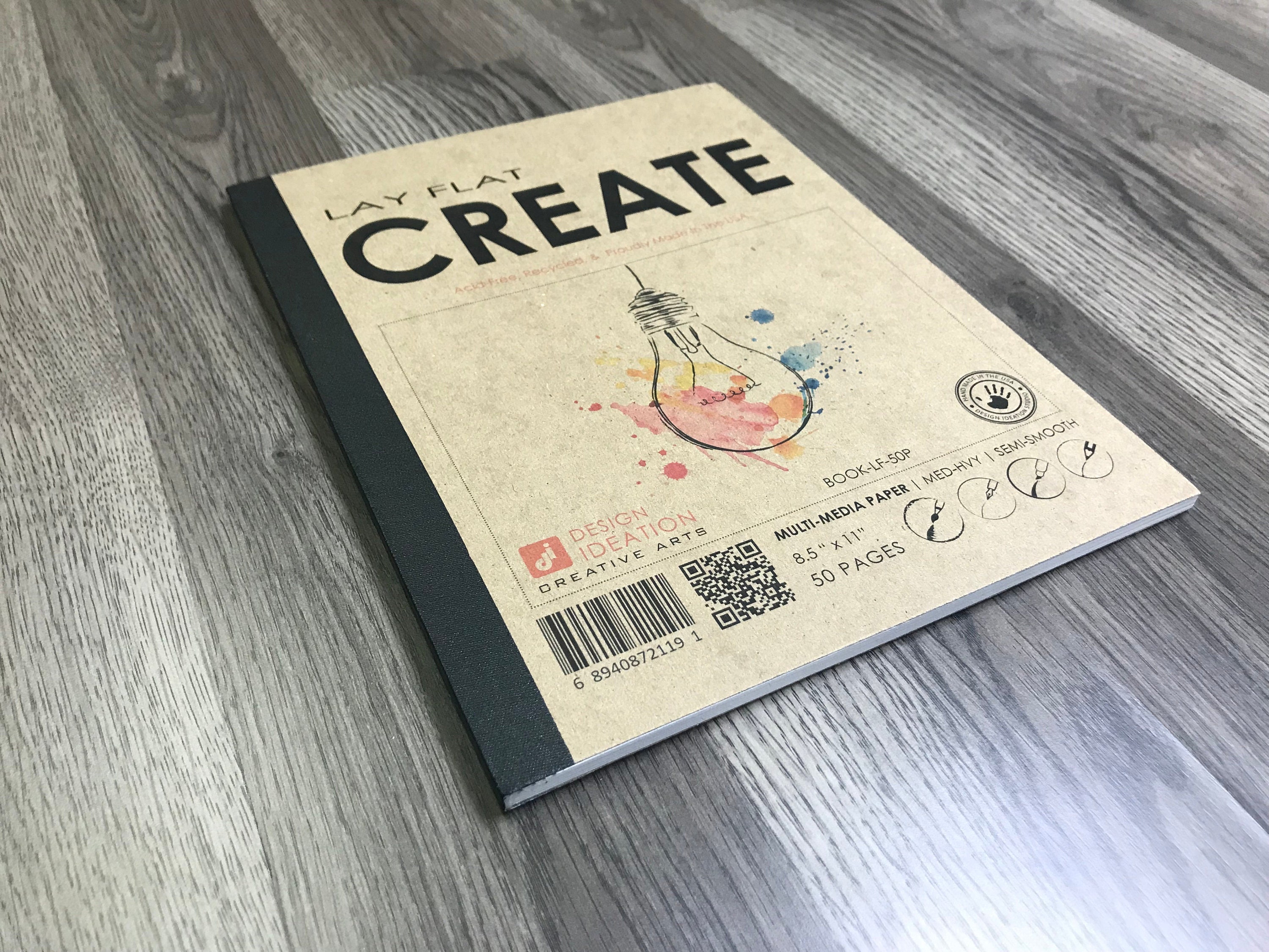 Design Ideation LAY FLAT CREATE Sketchbook. Removable Sheet