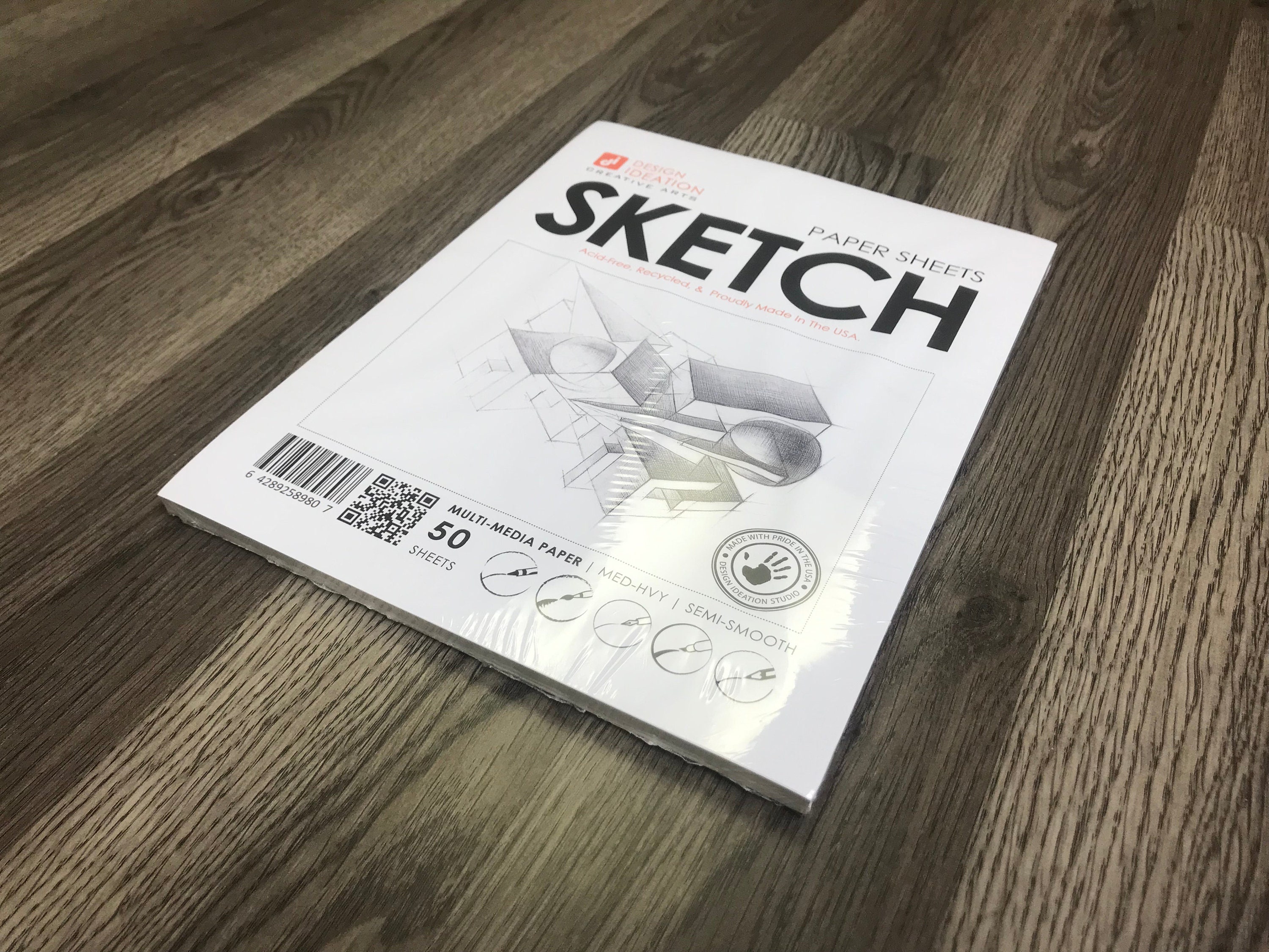  Design Ideation Lay Flat Multi Media Sketchbook. Removable  Sheet Sketch Book for Pencil, Ink, Marker, Charcoal and Watercolor Paints.  Great for Art, Design and Education. 8.5 x 11 : Arts, Crafts
