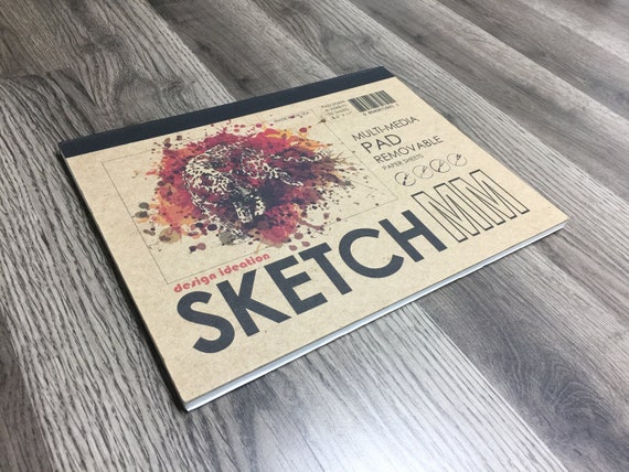 LAY FLAT Sketchbook. Removable Sheet, Journal Style SKETCH Book for Pencil,  Ink, Marker, Charcoal and Watercolor Paints. 8.5 X 11 