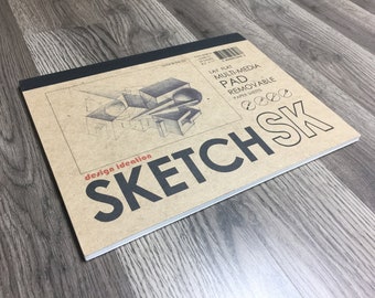 Sketch Pad. Removable Sheets. Mixed Media Paper. Lay Flat Reinforced Binding. (8.5" x 11") PAD-2550-TS