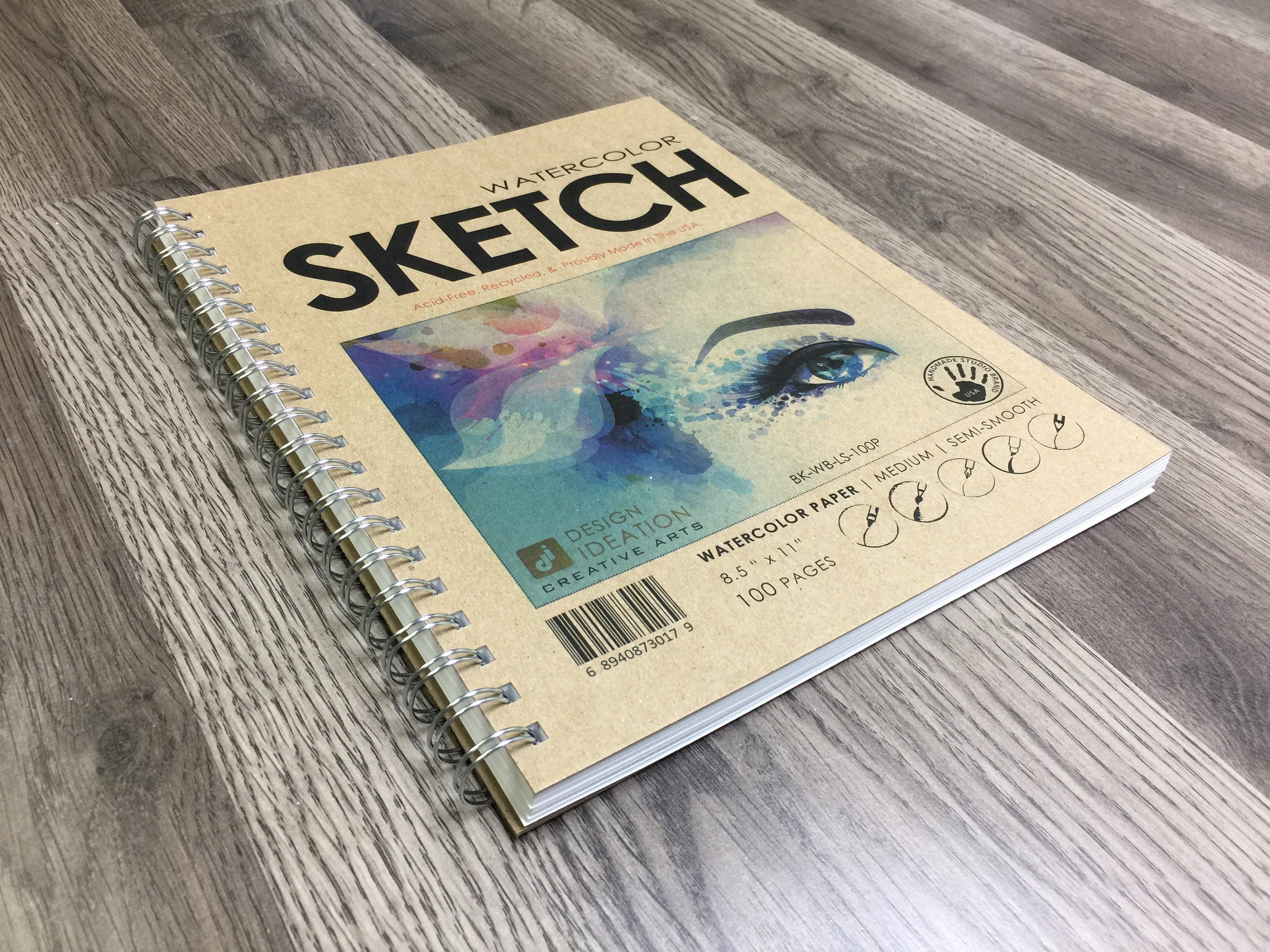 Design Ideation Multi-Media Project Book | 8.5x11 Inch, 50 Pages Heavyweight Paper For Art & Sketching
