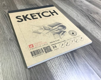 Sketch Pad. Removable Sheets. Mixed Media Paper. Lay Flat Reinforced Binding. (8.5" x 11") PAD-2550-TS