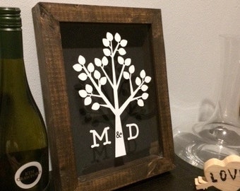 Personalized Shadow Box, Wedding Shadow Box, Custom Shadow Box, Wine Cork Shadow Box, Beer Cap Shadow Box, Handmade Shadow Box