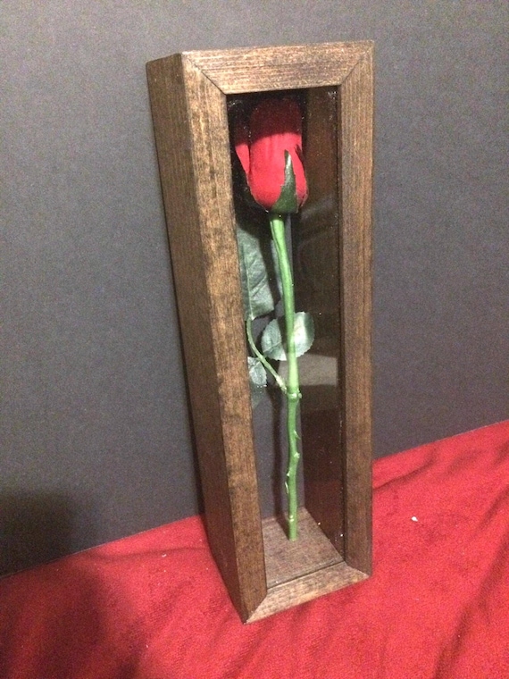 Flower Shadow Box for Dried Roses – Memorial, Wedding, Keepsake Gift Personalized