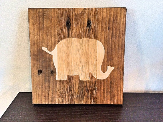 Reclaimed Wood Art Nursery Art Elephant Art Pallet Wood Etsy
