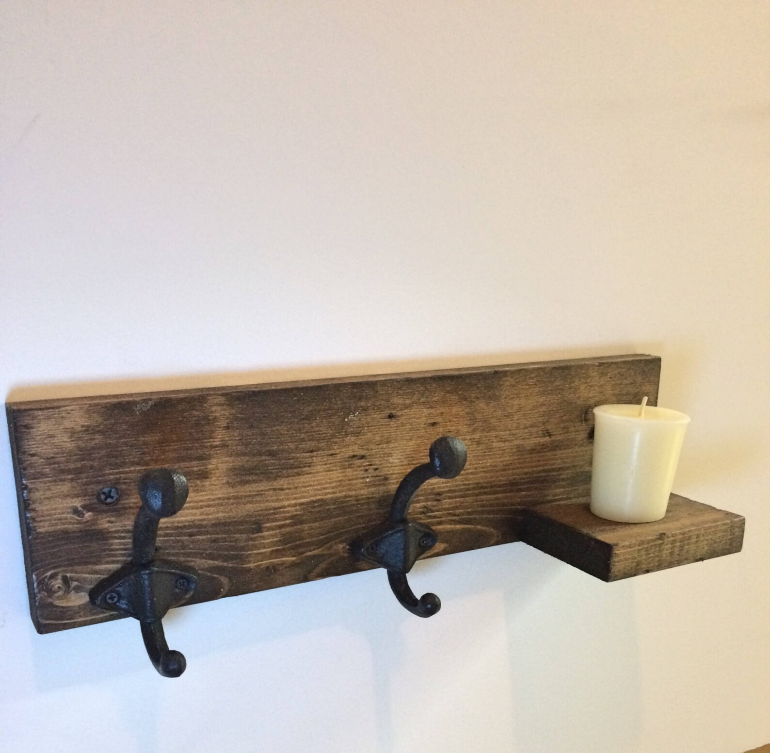 Rustic Entryway Rack Wall Mounted Coat Rack Dog Leash Hooks Etsy