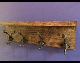 Coat Rack, Wall Mounted Coat Rack, Rustic Coat hooks, Entryway Rack