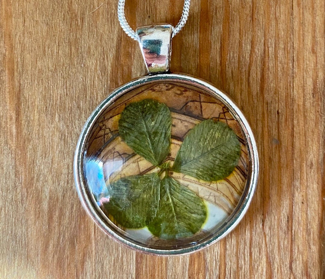 Genuine Four-leaf Clover Necklace (tan) - Etsy
