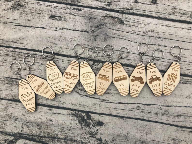 Happy Place Keychains Camper Filth Wheel Boat Pontoon Etsy