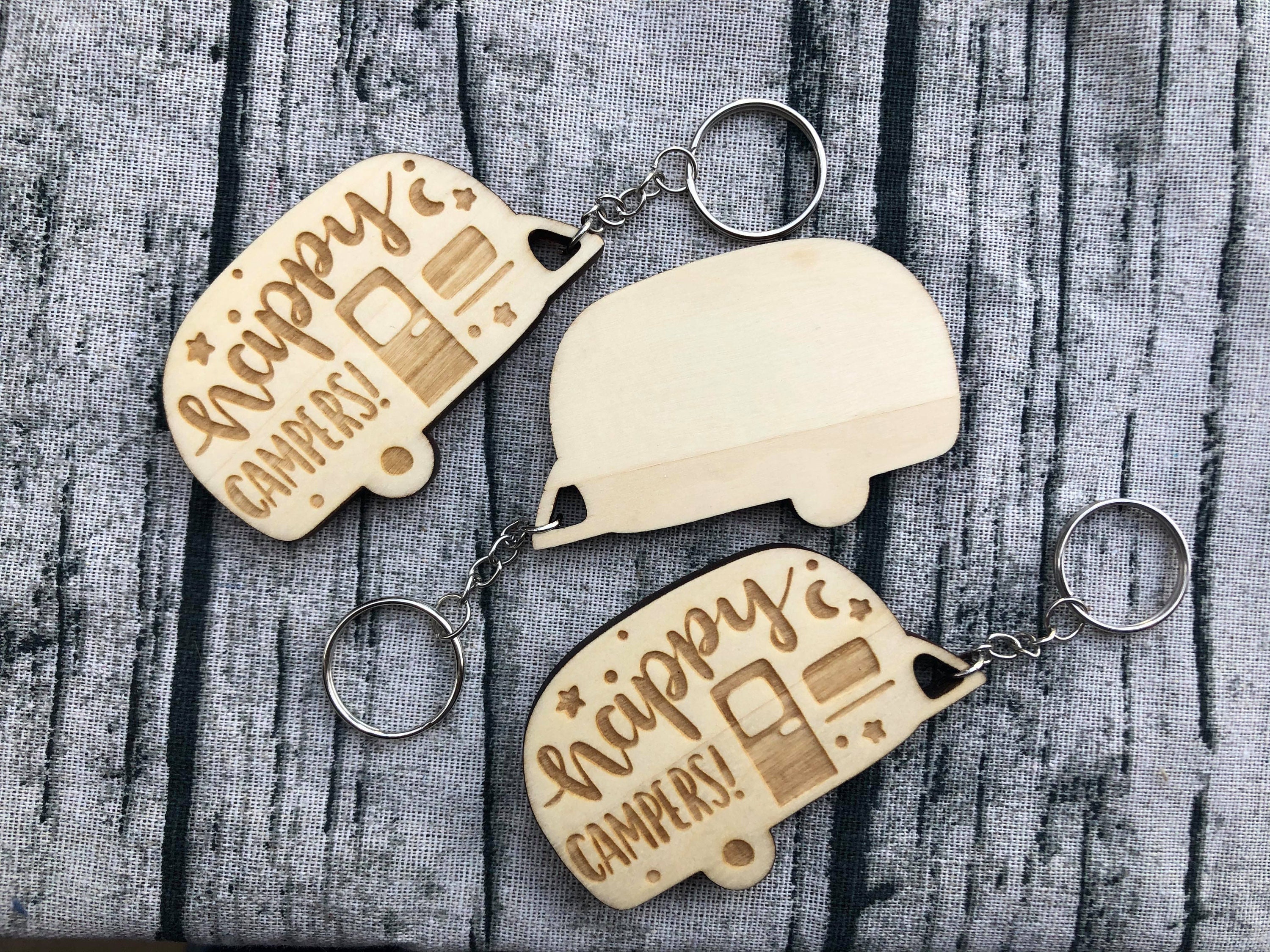 Wooden Key Chain Camper Etsy
