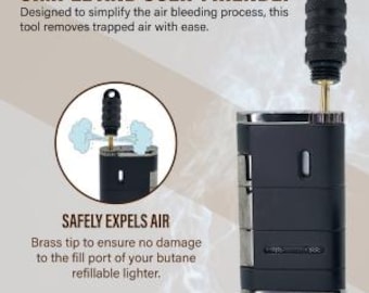 Encendedor de cigarros con soplete de butano recargable, herramienta de purga de aire 2.0 de Cigar prop