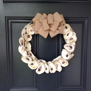 Oyster Shell Wreath / Coastal Farmhouse Wreath / Beach House Home Decor