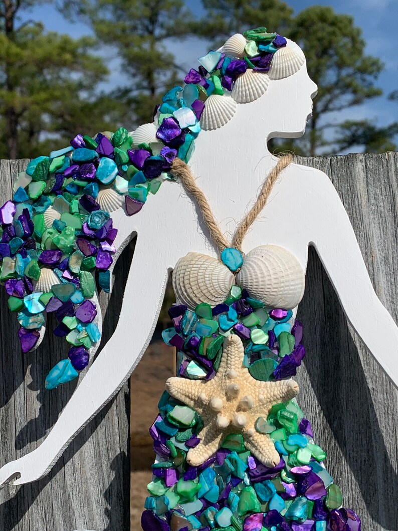 Seashell Mermaid Wall Decor / Mermaid Wall Art Etsy