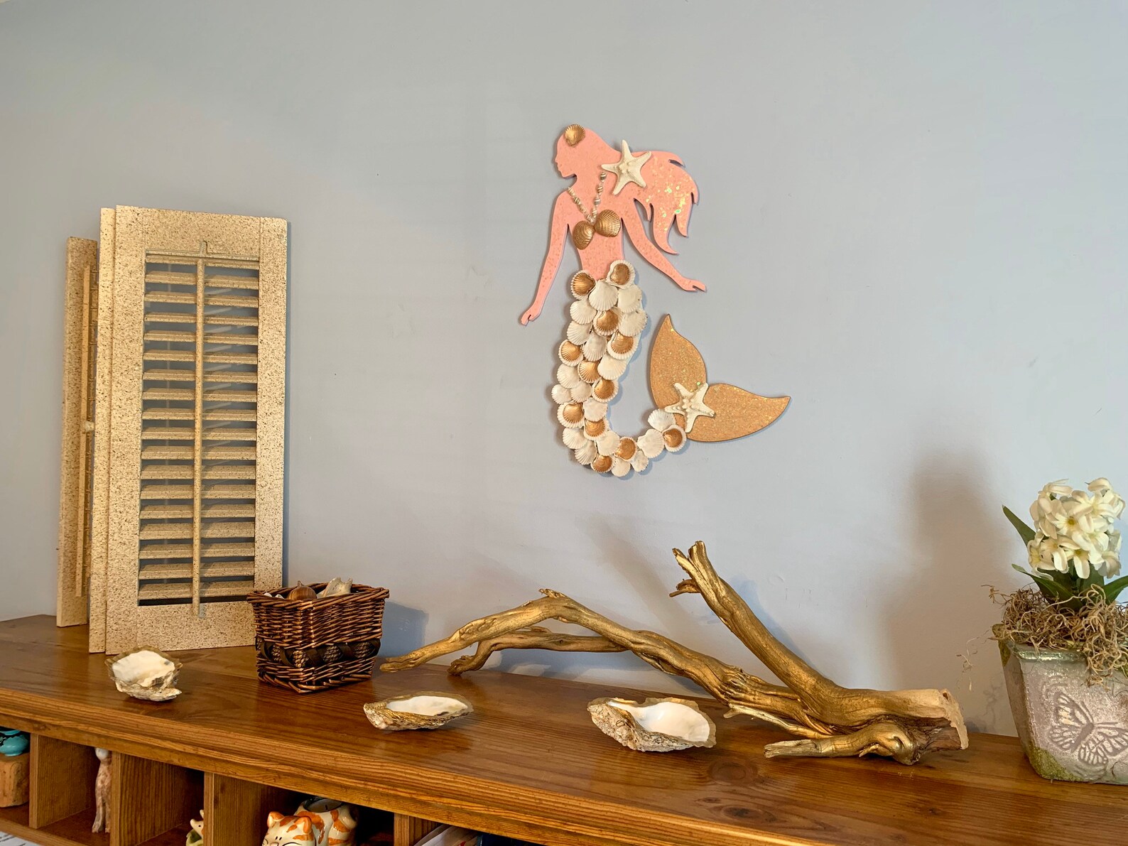 Mermaid Wall Decor / Seashell Mermaid | Etsy