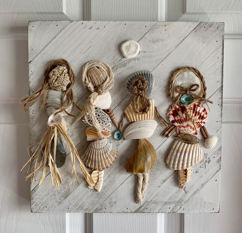 Seashell Women Wall Decor / Shell People /coastal Seashell Etsy