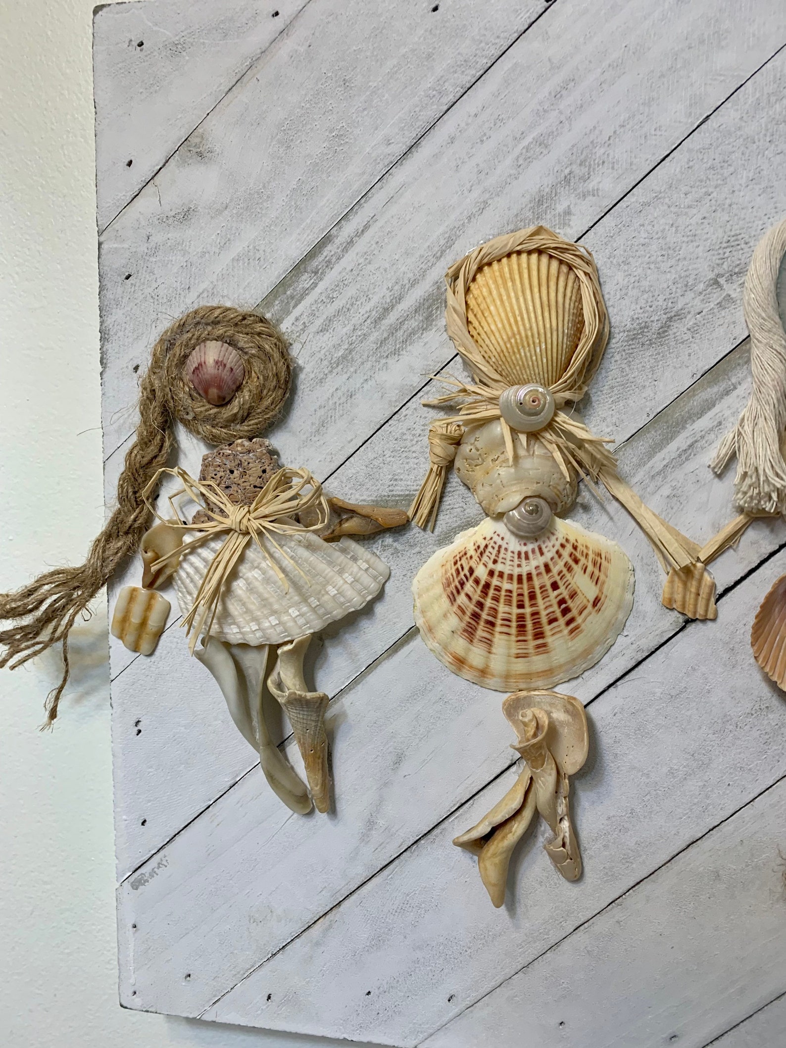 Seashell Women Wall Decor / Shell People /coastal Seashell Etsy
