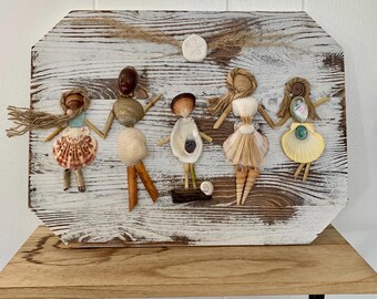 Seashell People Grandchildren Wall Art / Memorial Gifts / Grandparents Anniversary Gifts