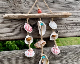 Seashell Wind Chime: Coastal Bohemian Beach House Decor