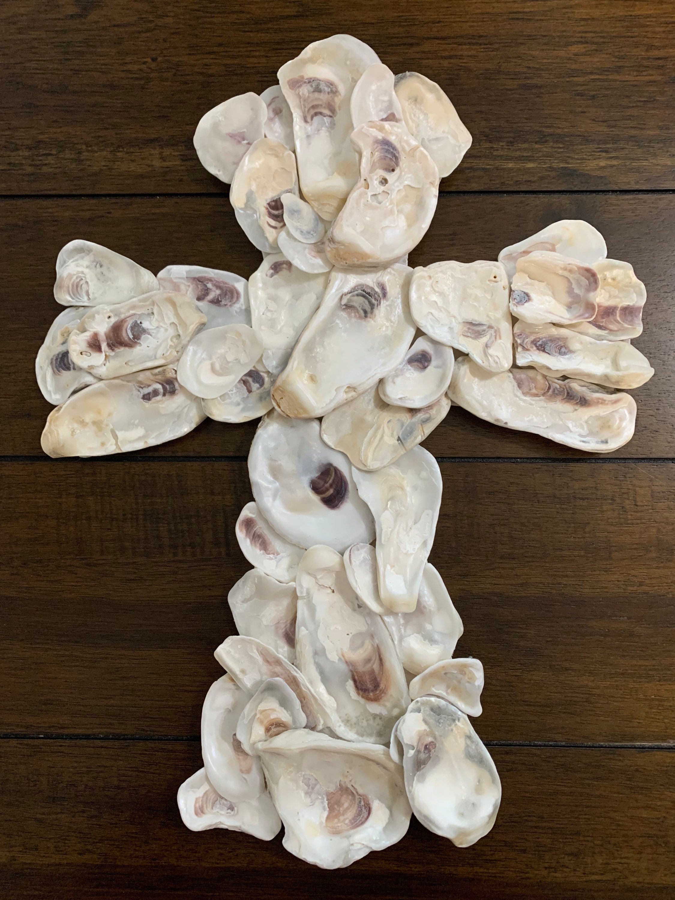 Shell Cross Decor Oyster Shell Cross Wall Decor / Coastal Home Decor - Etsy