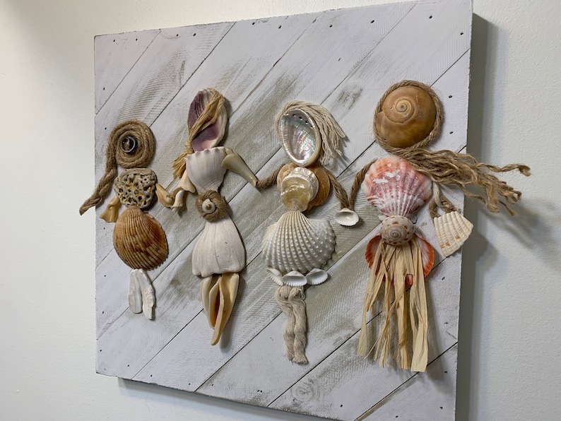 Seashell Women Wall Decor / Shell People /coastal Seashell Etsy