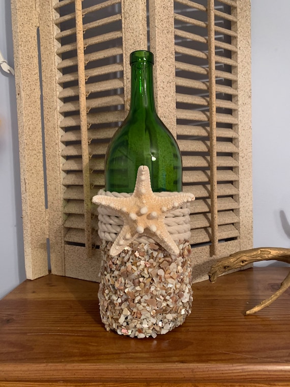 Seashell Wine Bottle Decor / Wedding Wine Bottle Centerpieces Etsy