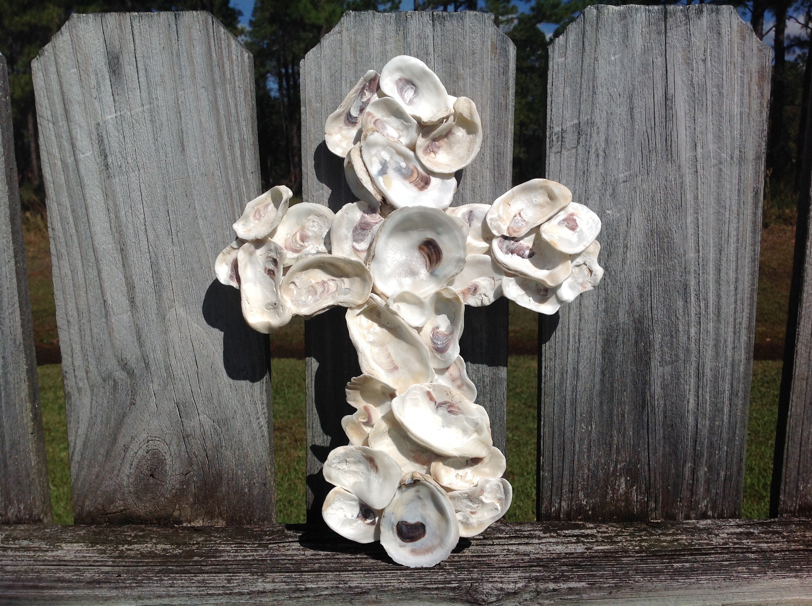 Oyster Shell Cross Wall Decor / Coastal Home Decor - Etsy