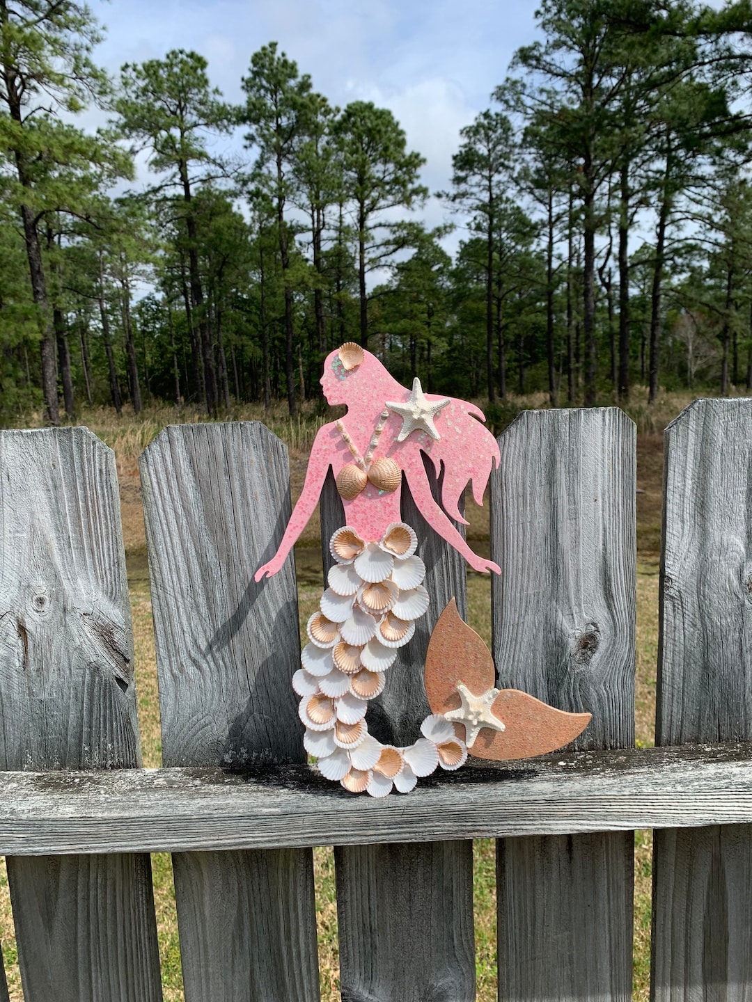 Mermaid Wall Decor / Seashell Mermaid - Etsy