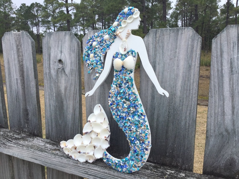 Seashell Mermaid Wall Decor / Mermaid Art Etsy