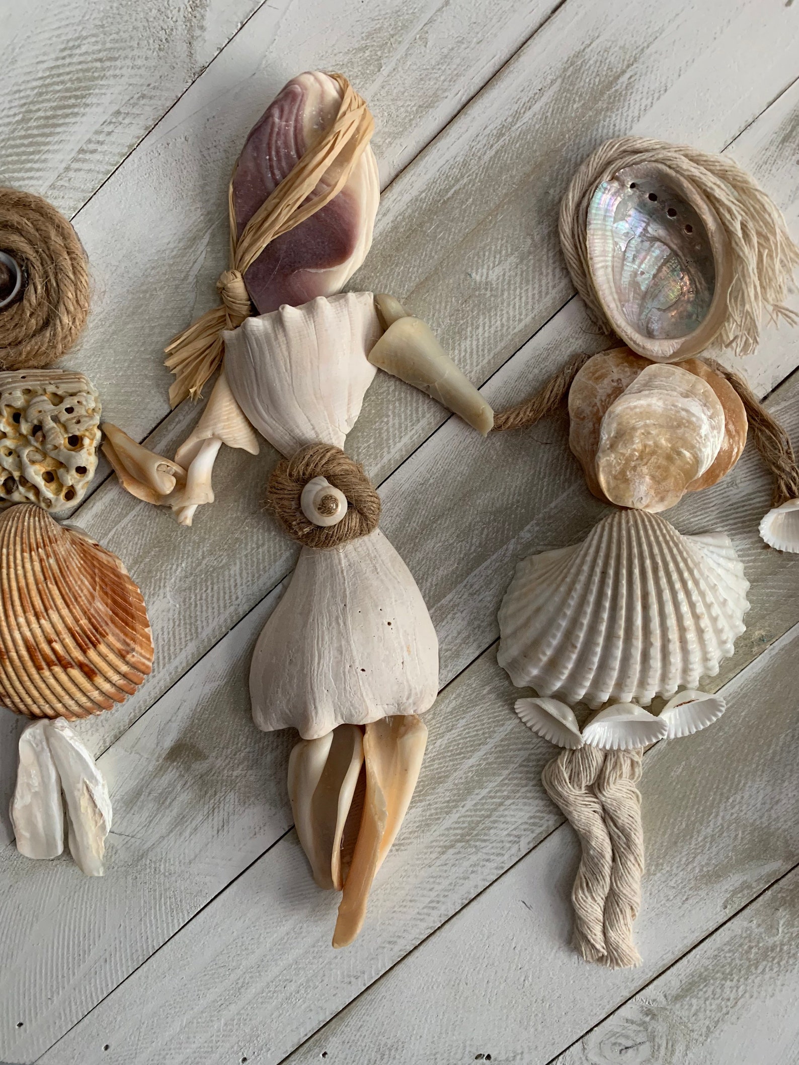 Seashell Women Wall Decor / Shell People /coastal Seashell Etsy