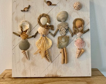 Personalized Seashell Family Sign | Custom Beach Wall Art, Coastal Decor