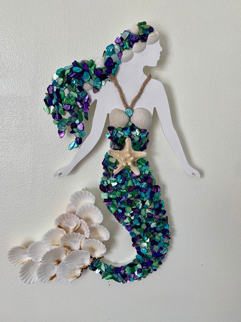 Seashell Mermaid Wall Decor / Mermaid Wall Art Etsy