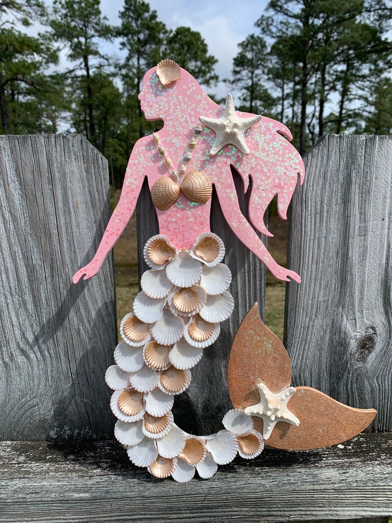 Mermaid Wall Decor / Seashell Mermaid - Etsy
