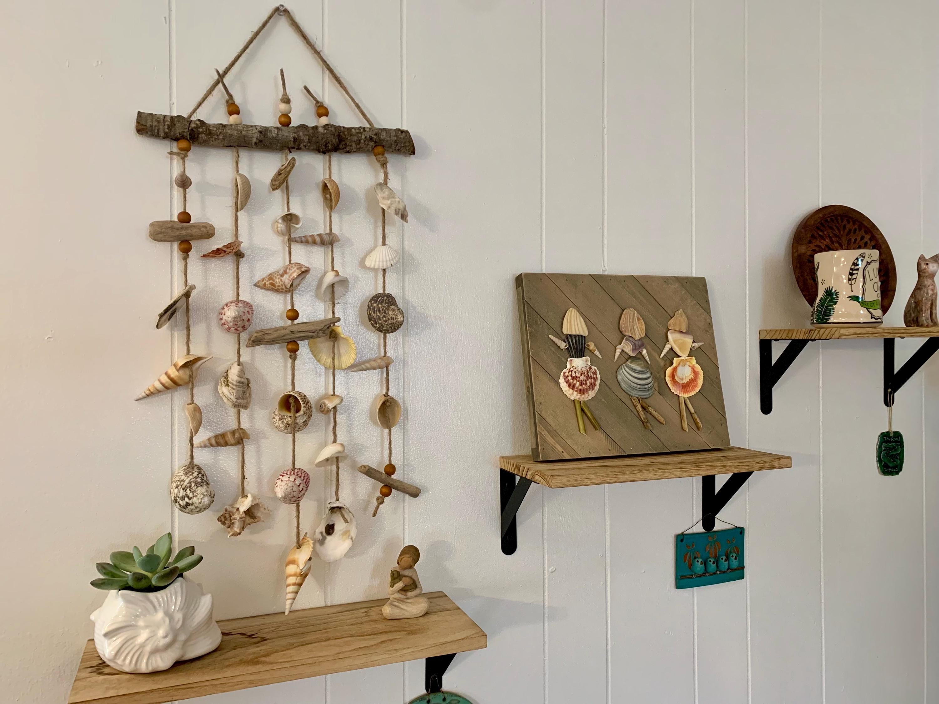 Driftwood Seashell Wind Chimes, Sea Shell Wind Chimes, Wind Chimes