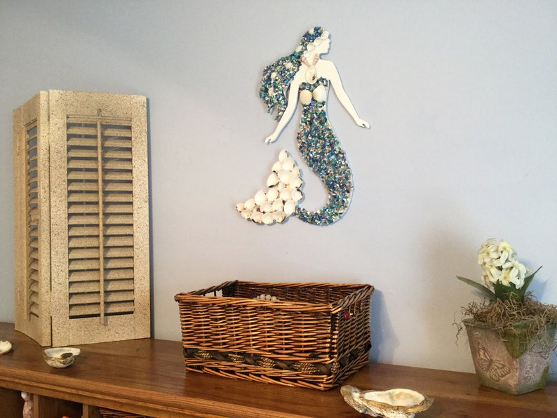 Seashell Mermaid Wall Decor / Mermaid Art Etsy