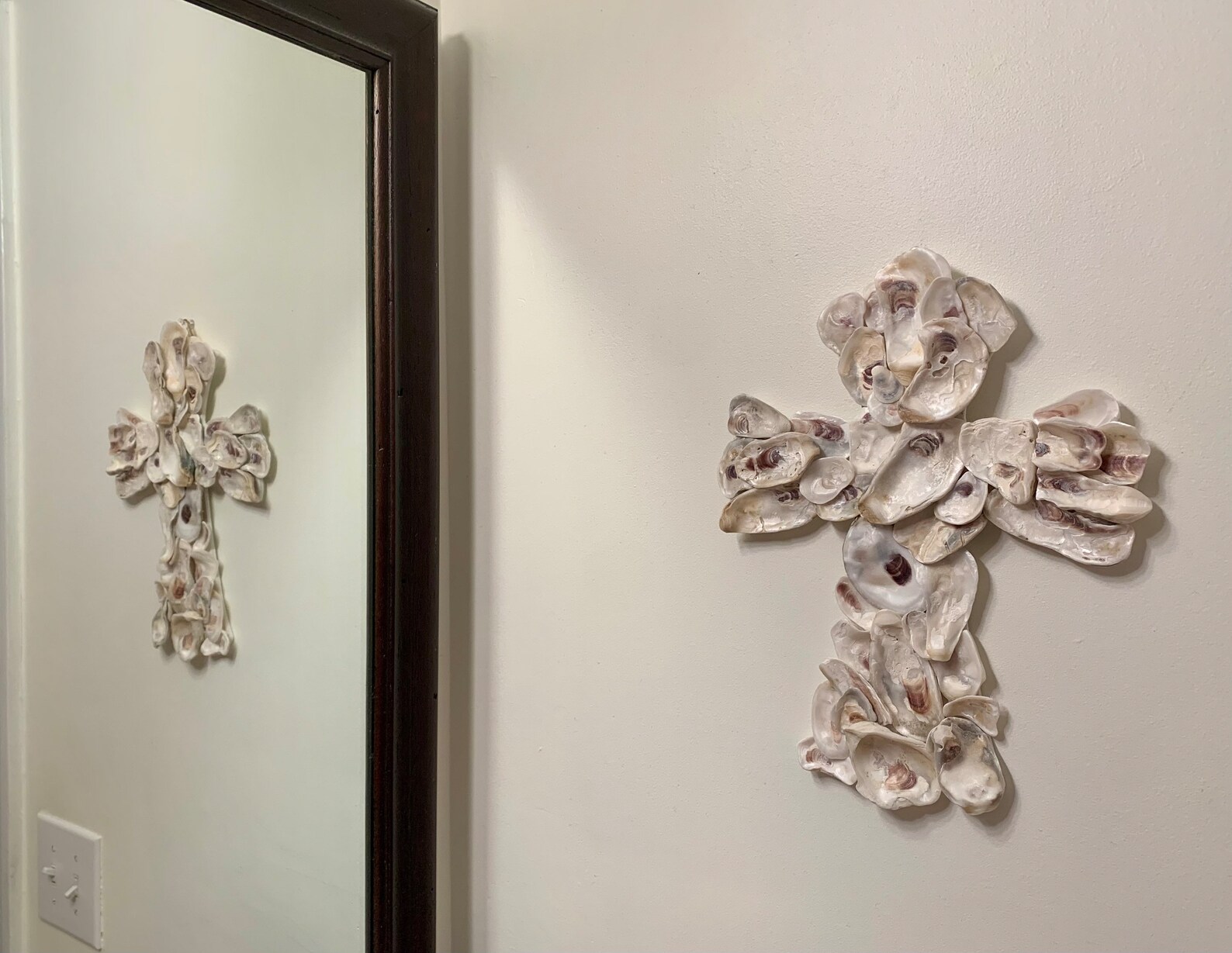 Shell Cross Decor Oyster Shell Cross Wall Decor / Coastal Home Decor - Etsy