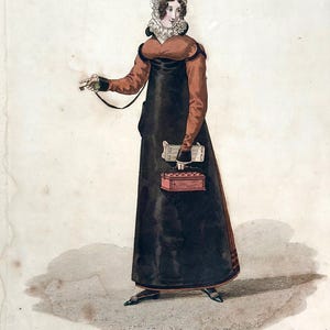 Antique Georgian c.1824 Hand-Coloured French Engraving ‘Costumes D’Ouvrieres Parisiennes’ [2]