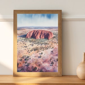 Iconic Australian Landmark, Uluru, Australian Watercolour Painting Printable | Downloadable Art Print | Instant Download
