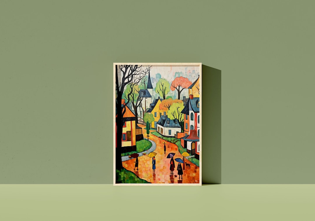 Rainy Day Cityscape Art Print: Serusier Style (digital Download) - Etsy