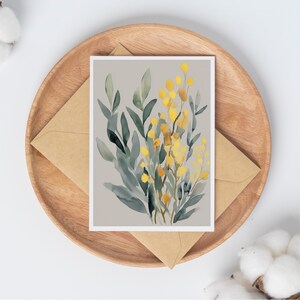 Cartão de felicitações floral, cartão de felicitações festivo, cartão de felicitações em branco, download digital, | Cartão de felicitações para impressão