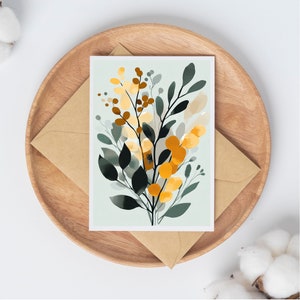 Cartão de felicitações para impressão, cartão em branco, cartão de felicitações para qualquer ocasião, cartão de felicitações em branco, cartão de felicitações com flores