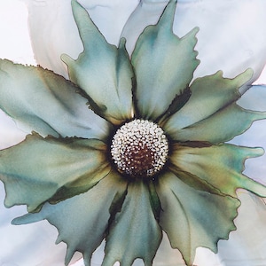 Jade, Fine Art Print, Giclée, Floral, Abstract Flower, Alcohol Ink, Contemporary Wall Decor