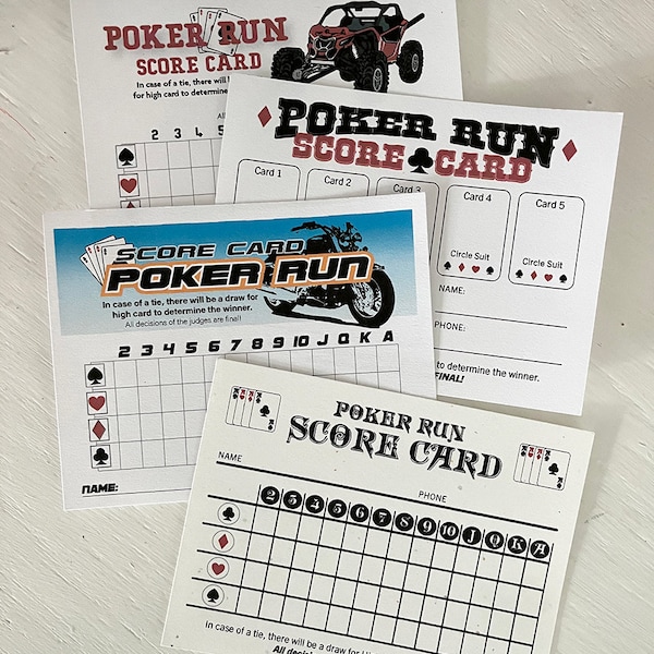 Poker Run Score Cards