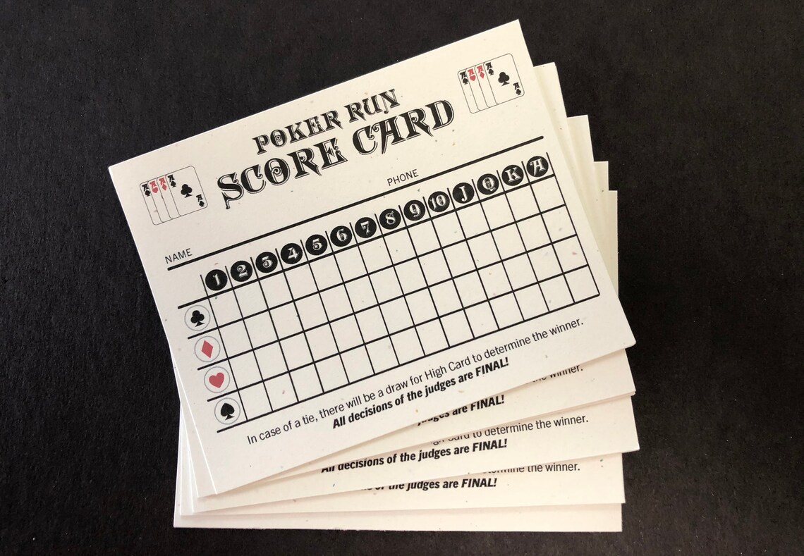 Poker Run Score Cards Etsy Poker Run Score Cards Etsy
