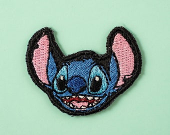 Lilo and Stitch Stitch and Angel 4 Inches Tall Embroidered Iron On Patch