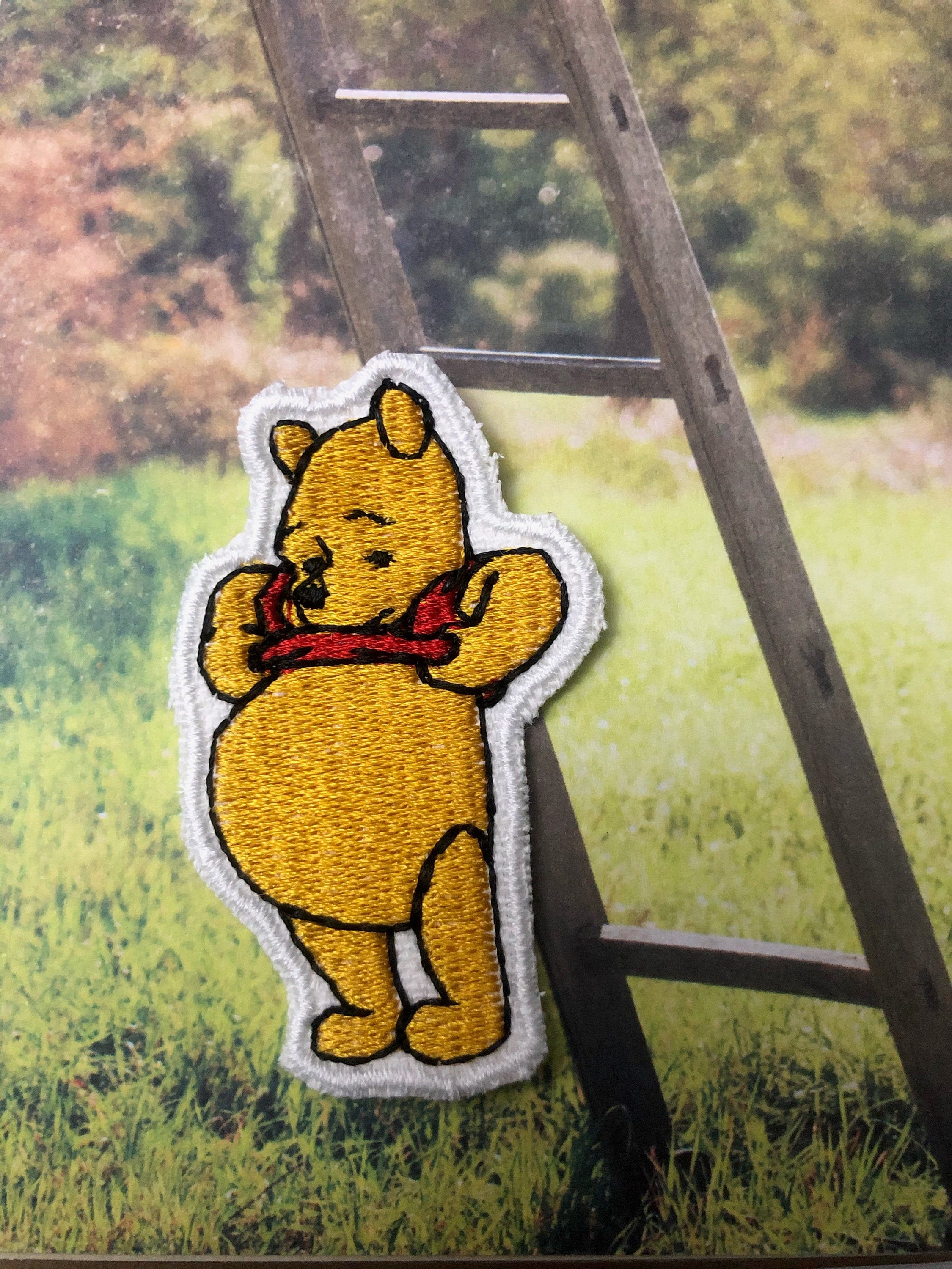 Winnie the Pooh Patch Embroidered Iron Sew on 3.5” x 2.25” 